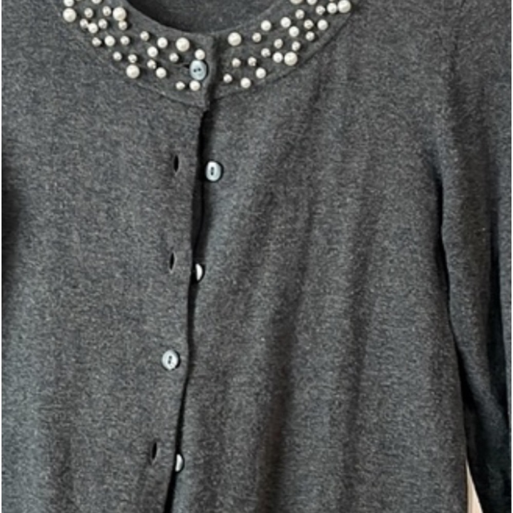 Loft beaded collar cardigan size small  sweater